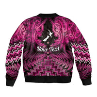 Personalised Aotearoa Matariki Bomber Jacket Pink Fern Maori Poutama LT01 - Polynesian Pride