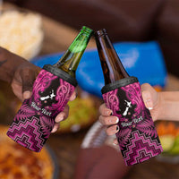 Personalised Aotearoa Matariki 4 in 1 Can Cooler Tumbler Pink Fern Maori Poutama