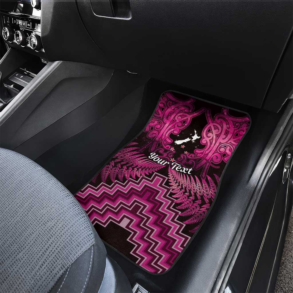 Personalised Aotearoa Matariki Car Mats Pink Fern Maori Poutama