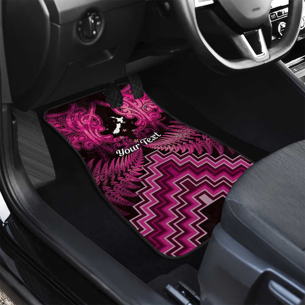 Personalised Aotearoa Matariki Car Mats Pink Fern Maori Poutama