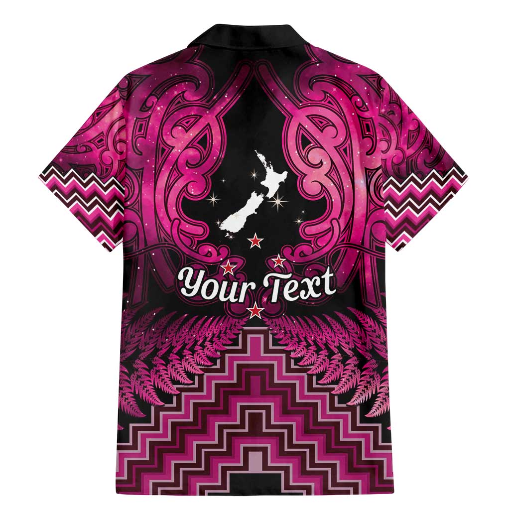 Personalised Aotearoa Matariki Family Matching Mermaid Dress and Hawaiian Shirt Pink Fern Maori Poutama