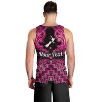 Personalised Aotearoa Matariki Men Tank Top Pink Fern Maori Poutama