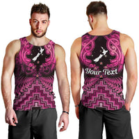 Personalised Aotearoa Matariki Men Tank Top Pink Fern Maori Poutama