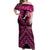 Personalised Aotearoa Matariki Off Shoulder Maxi Dress Pink Fern Maori Poutama