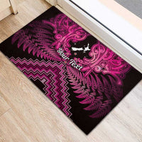 Personalised Aotearoa Matariki Rubber Doormat Pink Fern Maori Poutama