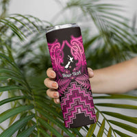 Personalised Aotearoa Matariki Skinny Tumbler Pink Fern Maori Poutama