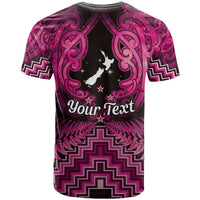 Personalised Aotearoa Matariki T Shirt Pink Fern Maori Poutama