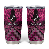 Personalised Aotearoa Matariki Tumbler Cup Pink Fern Maori Poutama