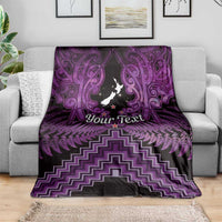 Personalised Aotearoa Matariki Blanket Purple Fern Maori Poutama