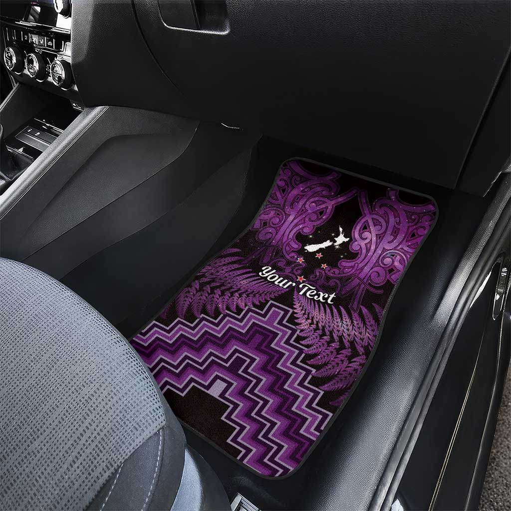 Personalised Aotearoa Matariki Car Mats Purple Fern Maori Poutama