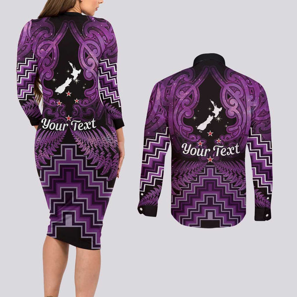 Personalised Aotearoa Long Sleeve Button Shirt Maori Kiwi Pink Fern LT01 main image 1