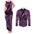 Personalised Aotearoa Matariki Couples Matching Tank Maxi Dress and Long Sleeve Button Shirt Purple Fern Maori Poutama