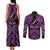 Personalised Aotearoa Matariki Couples Matching Tank Maxi Dress and Long Sleeve Button Shirt Purple Fern Maori Poutama