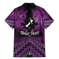 Personalised Aotearoa Matariki Family Matching Mermaid Dress and Hawaiian Shirt Purple Fern Maori Poutama