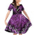 Personalised Aotearoa Matariki Family Matching Off Shoulder Short Dress and Hawaiian Shirt Purple Fern Maori Poutama