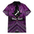 Personalised Aotearoa Matariki Family Matching Off Shoulder Short Dress and Hawaiian Shirt Purple Fern Maori Poutama