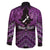 Personalised Aotearoa Matariki Family Matching Off Shoulder Short Dress and Hawaiian Shirt Purple Fern Maori Poutama