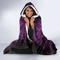 Personalised Aotearoa Matariki Hooded Blanket Purple Fern Maori Poutama