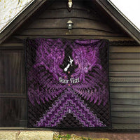 Personalised Aotearoa Matariki Quilt Purple Fern Maori Poutama