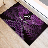 Personalised Aotearoa Matariki Rubber Doormat Purple Fern Maori Poutama