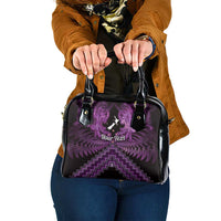 Personalised Aotearoa Matariki Shoulder Handbag Purple Fern Maori Poutama LT01 One Size Purple - Polynesian Pride