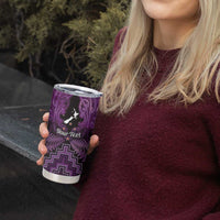Personalised Aotearoa Matariki Tumbler Cup Purple Fern Maori Poutama