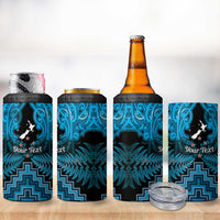 Personalised Aotearoa Matariki 4 in 1 Can Cooler Tumbler Turquoise Fern Maori Poutama