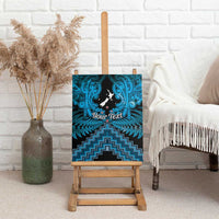 Personalised Aotearoa Matariki Canvas Wall Art Turquoise Fern Maori Poutama
