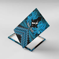 Personalised Aotearoa Matariki Canvas Wall Art Turquoise Fern Maori Poutama