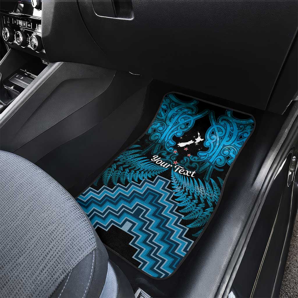 Personalised Aotearoa Matariki Car Mats Turquoise Fern Maori Poutama