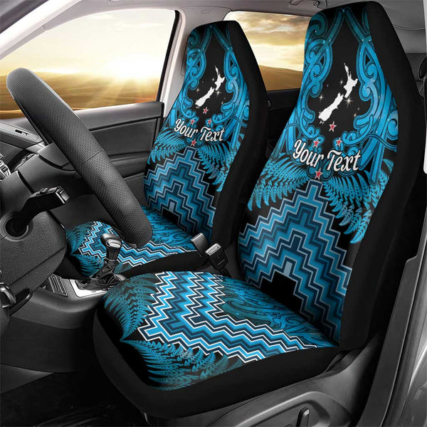 New Zealand Maori Mangopare Car Seat Covers Polynesian - Turquoise main image 1
