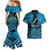 Personalised Aotearoa Matariki Couples Matching Mermaid Dress and Hawaiian Shirt Turquoise Fern Maori Poutama