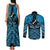 Personalised Aotearoa Matariki Couples Matching Tank Maxi Dress and Long Sleeve Button Shirt Turquoise Fern Maori Poutama