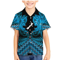 Personalised Aotearoa Matariki Family Matching Mermaid Dress and Hawaiian Shirt Turquoise Fern Maori Poutama