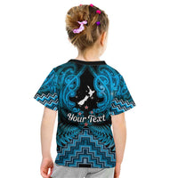Personalised Aotearoa Matariki Kid T Shirt Turquoise Fern Maori Poutama