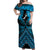 Personalised Aotearoa Matariki Off Shoulder Maxi Dress Turquoise Fern Maori Poutama