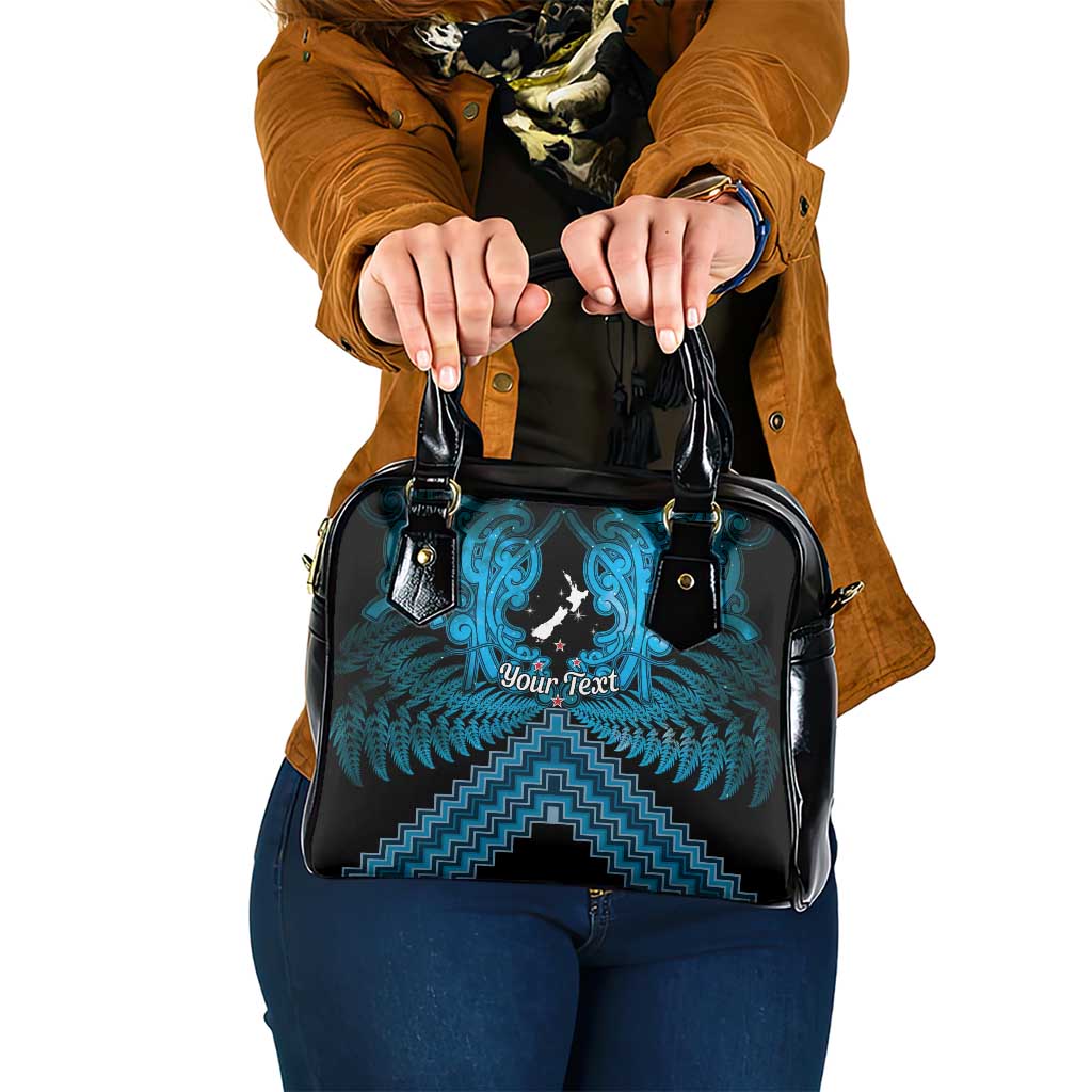 Personalised Aotearoa Matariki Shoulder Handbag Turquoise Fern Maori Poutama LT01 One Size Turquoise - Polynesian Pride