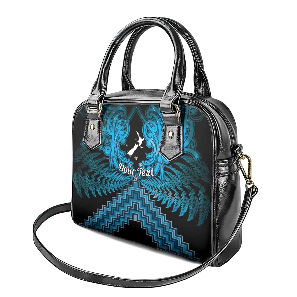 Personalised Aotearoa Matariki Shoulder Handbag Turquoise Fern Maori Poutama LT01 - Polynesian Pride
