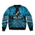 Personalised Aotearoa Matariki Sleeve Zip Bomber Jacket Turquoise Fern Maori Poutama