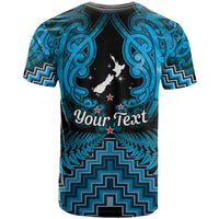 Personalised Aotearoa Matariki T Shirt Turquoise Fern Maori Poutama