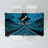Personalised Aotearoa Matariki Tablecloth Turquoise Fern Maori Poutama