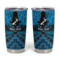 Personalised Aotearoa Matariki Tumbler Cup Turquoise Fern Maori Poutama