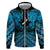 Personalised Aotearoa Matariki Zip Hoodie Turquoise Fern Maori Poutama
