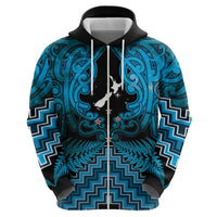 Personalised Aotearoa Matariki Zip Hoodie Turquoise Fern Maori Poutama LT01 - Polynesian Pride