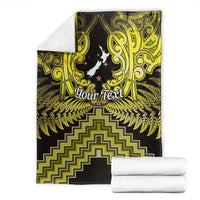 Personalised Aotearoa Matariki Blanket Yellow Fern Maori Poutama