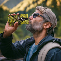 Personalised Aotearoa Matariki 4 in 1 Can Cooler Tumbler Yellow Fern Maori Poutama