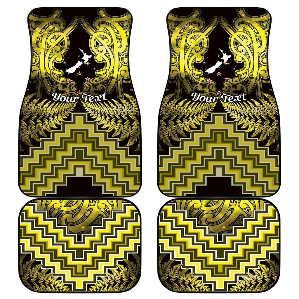 Personalised Aotearoa Matariki Car Mats Yellow Fern Maori Poutama