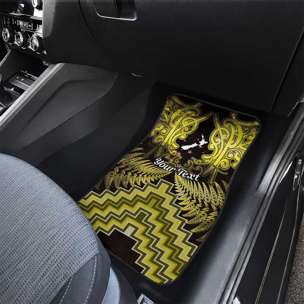Personalised Aotearoa Matariki Car Mats Yellow Fern Maori Poutama