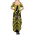 Personalised Aotearoa Matariki Family Matching Summer Maxi Dress and Hawaiian Shirt Yellow Fern Maori Poutama