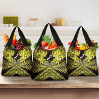 Personalised Aotearoa Matariki Grocery Bag Yellow Fern Maori Poutama